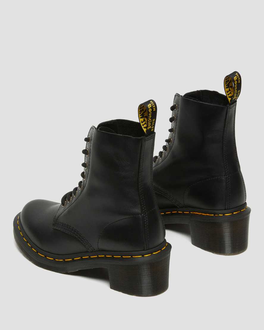 black dr martens clemency heeled womens lace up boots