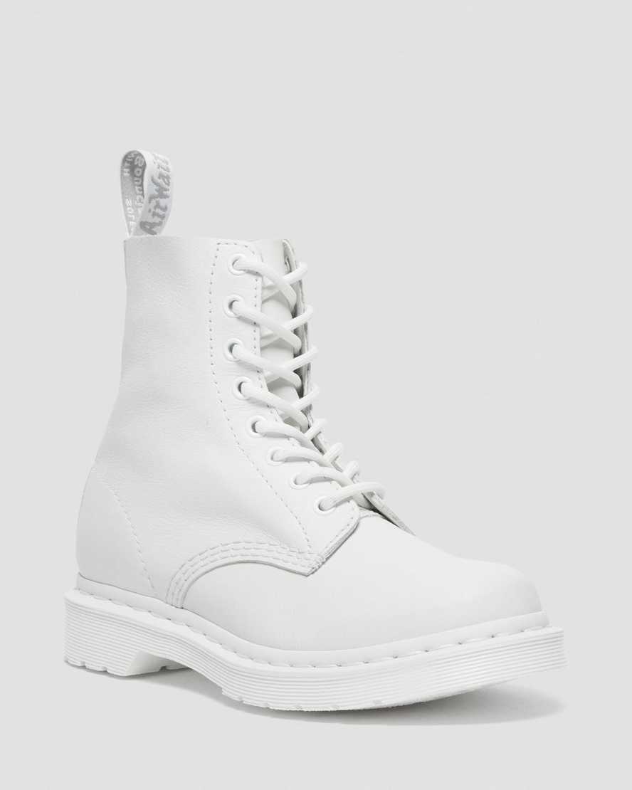 white dr martens 1460 pascal mono womens lace up boots