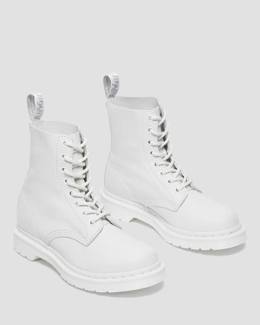 white dr martens 1460 pascal mono womens lace up boots