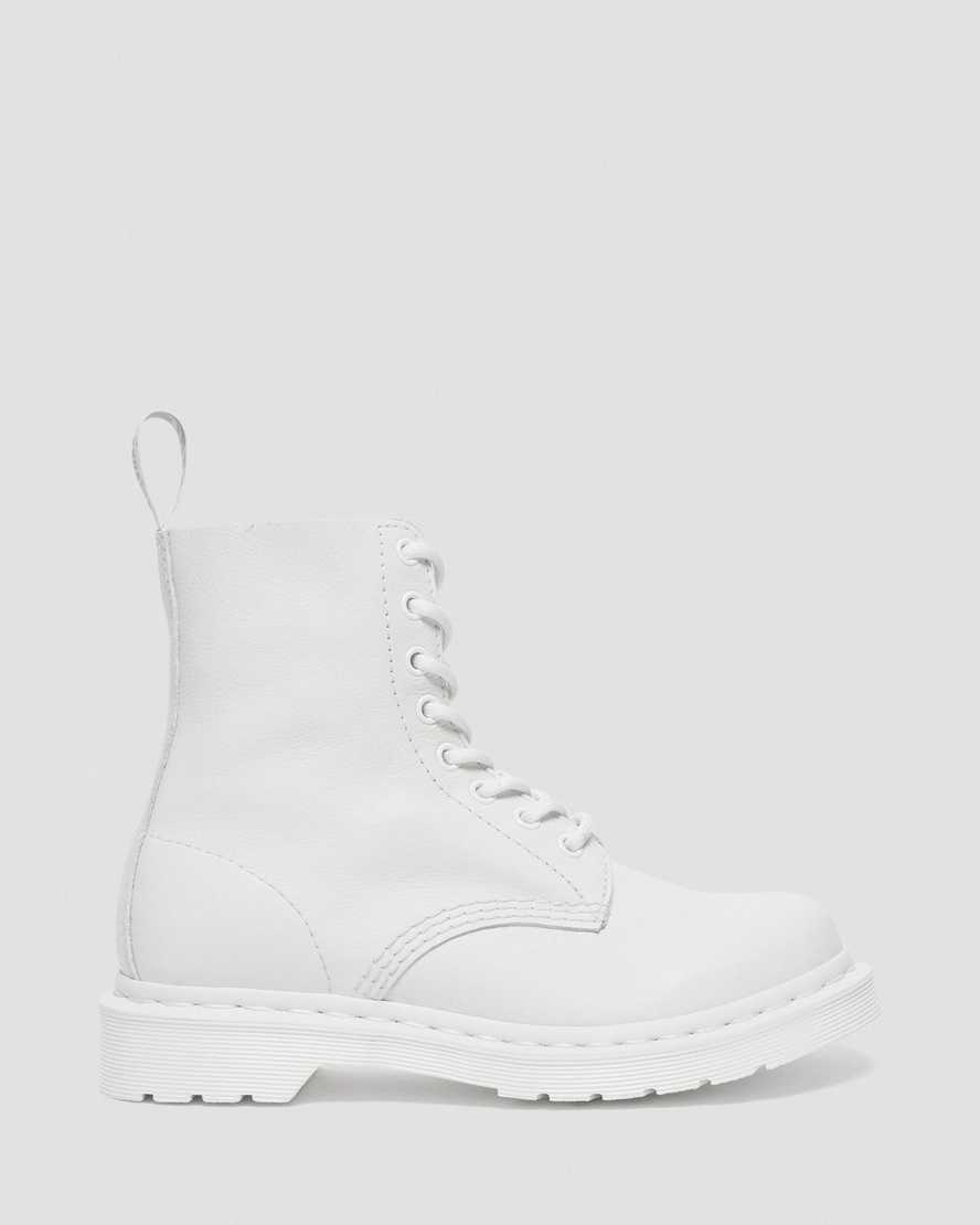 white dr martens 1460 pascal mono womens lace up boots