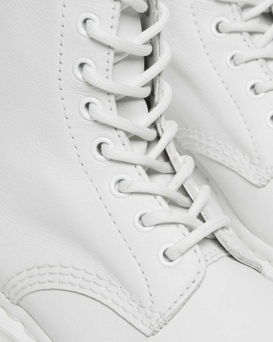 white dr martens 1460 pascal mono womens lace up boots