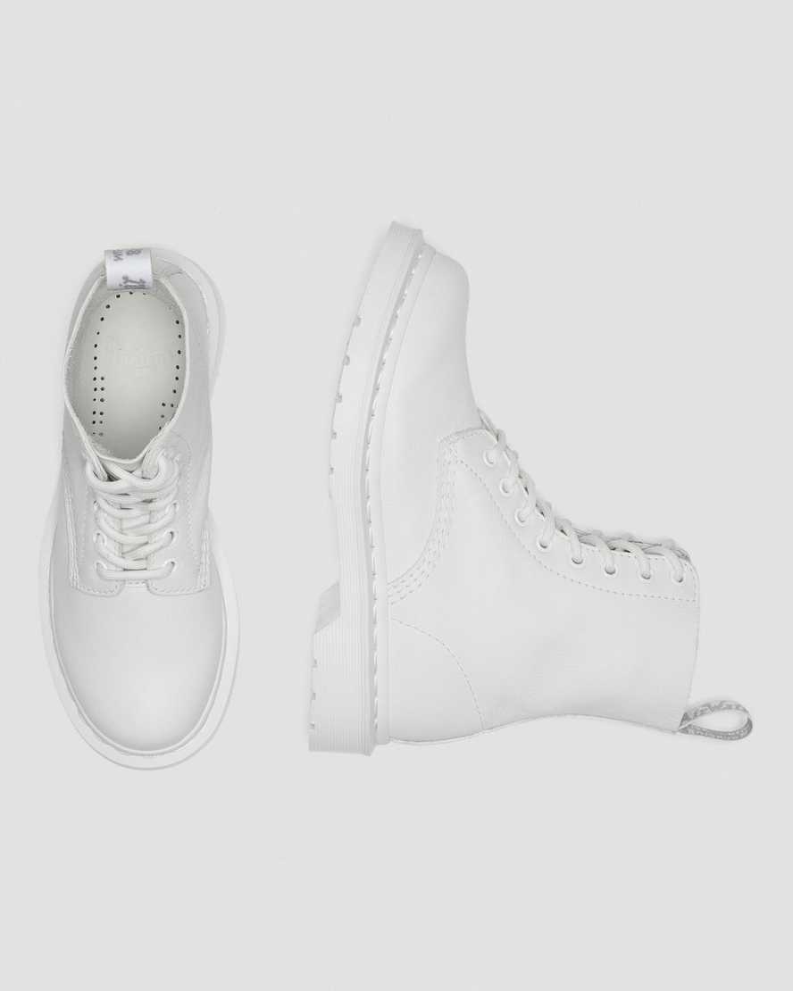 white dr martens 1460 pascal mono womens lace up boots