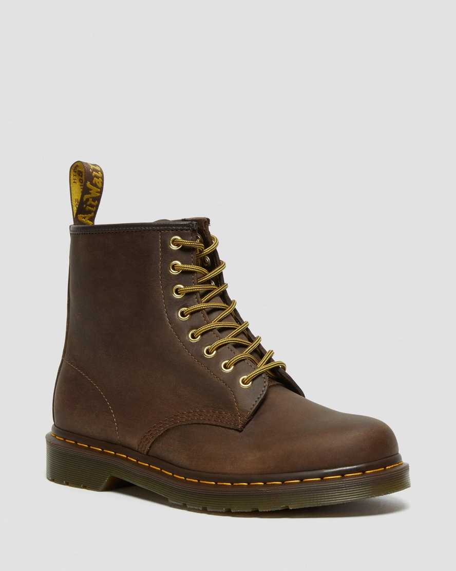 brown dr martens 1460 crazy horse womens lace up boots