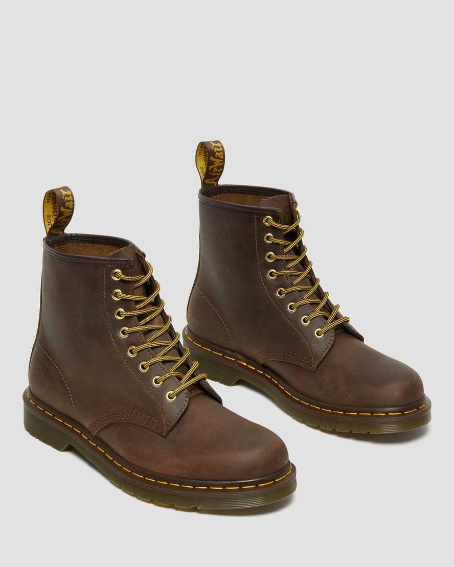 brown dr martens 1460 crazy horse womens lace up boots