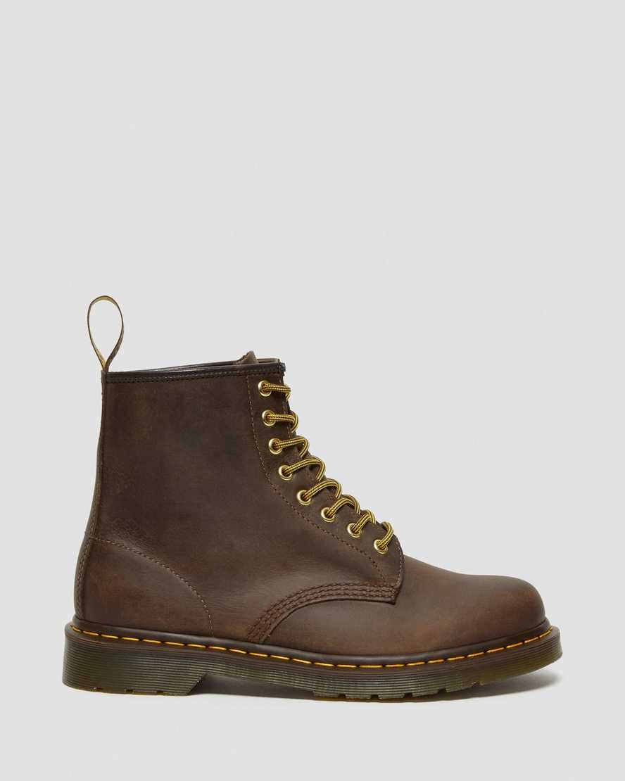 brown dr martens 1460 crazy horse womens lace up boots