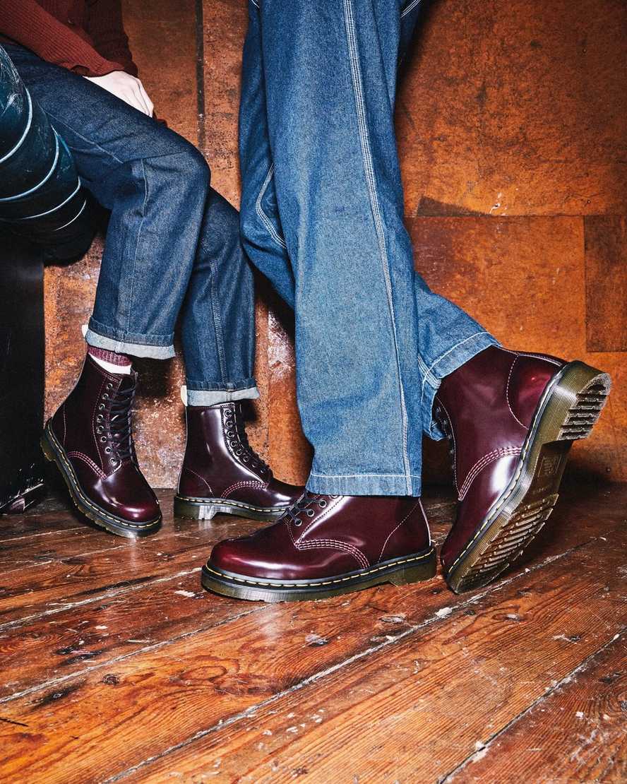 red dr martens 1460 womens lace up boots