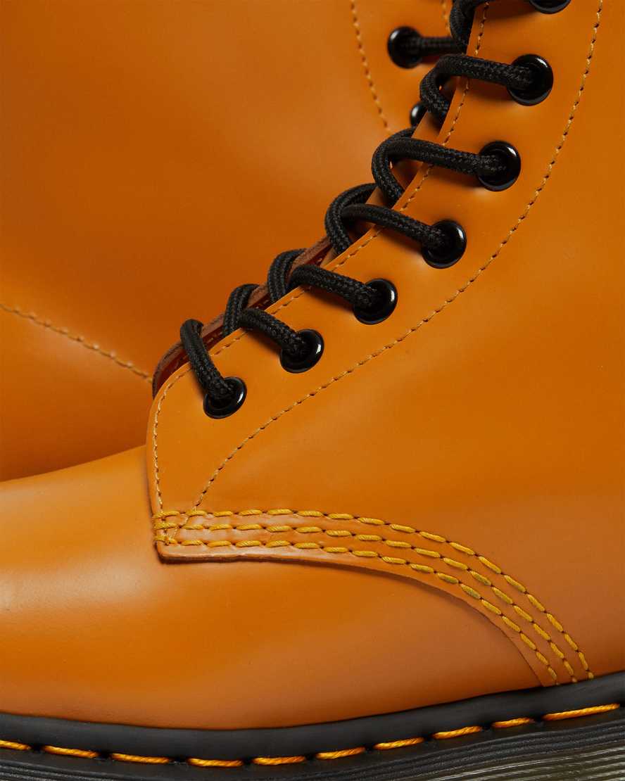 orange dr martens 1460 smooth womens lace up boots