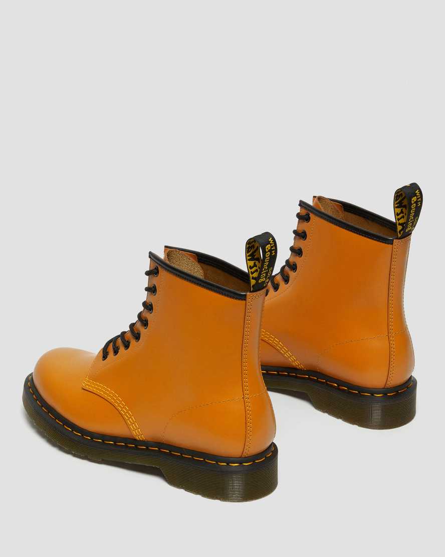orange dr martens 1460 smooth womens lace up boots