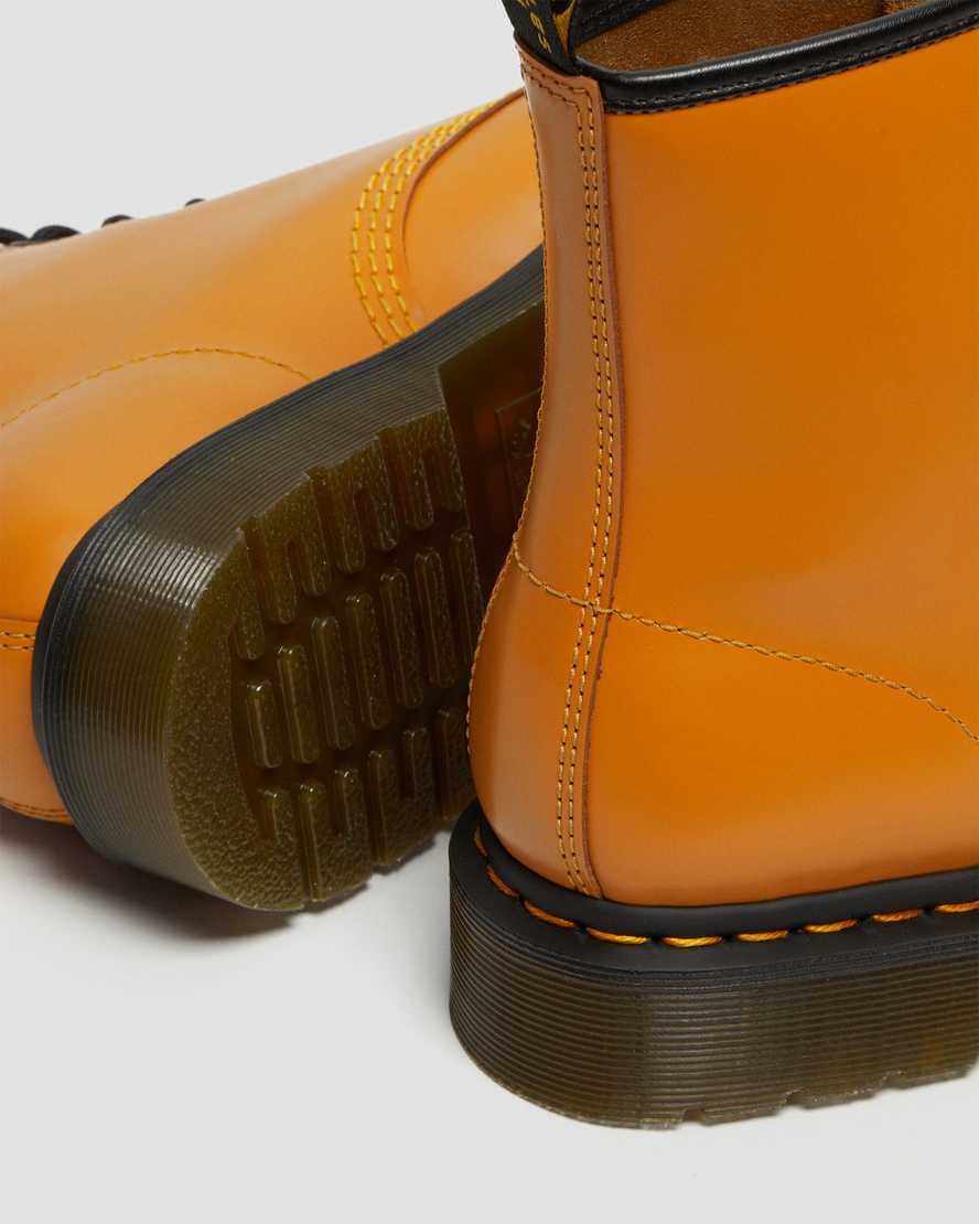 orange dr martens 1460 smooth womens lace up boots