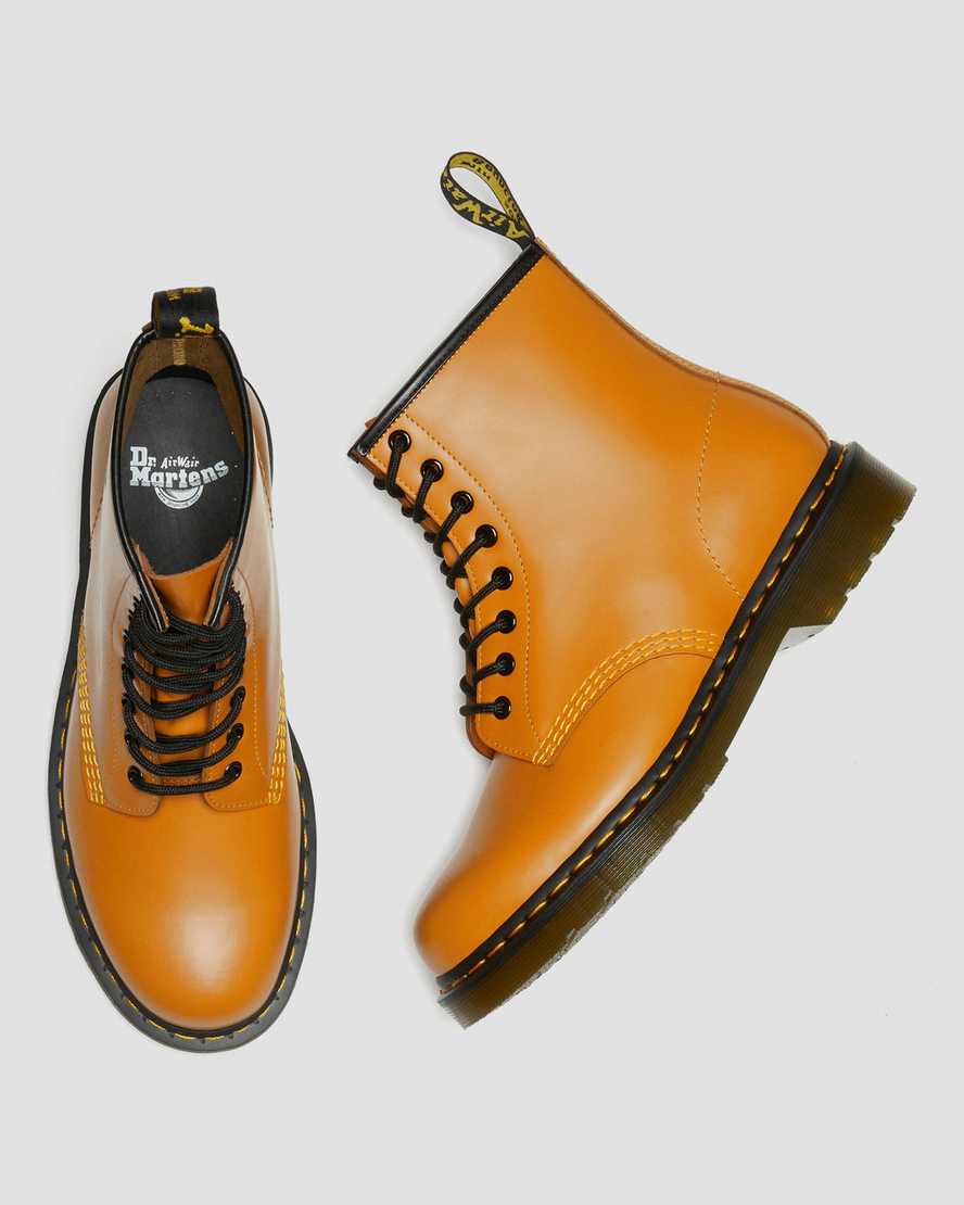 orange dr martens 1460 smooth womens lace up boots
