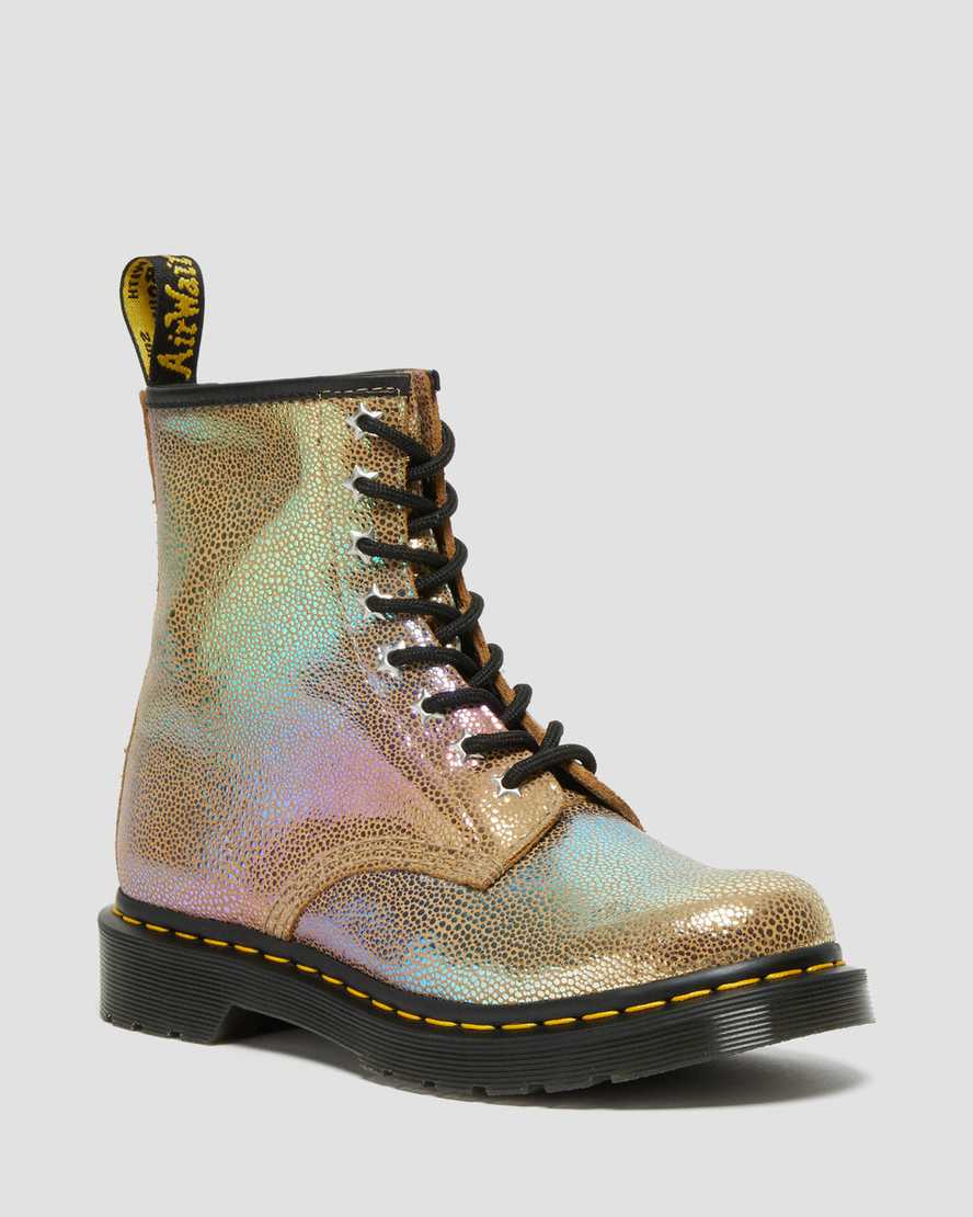 brown dr martens 1460 rainbow ray womens lace up boots