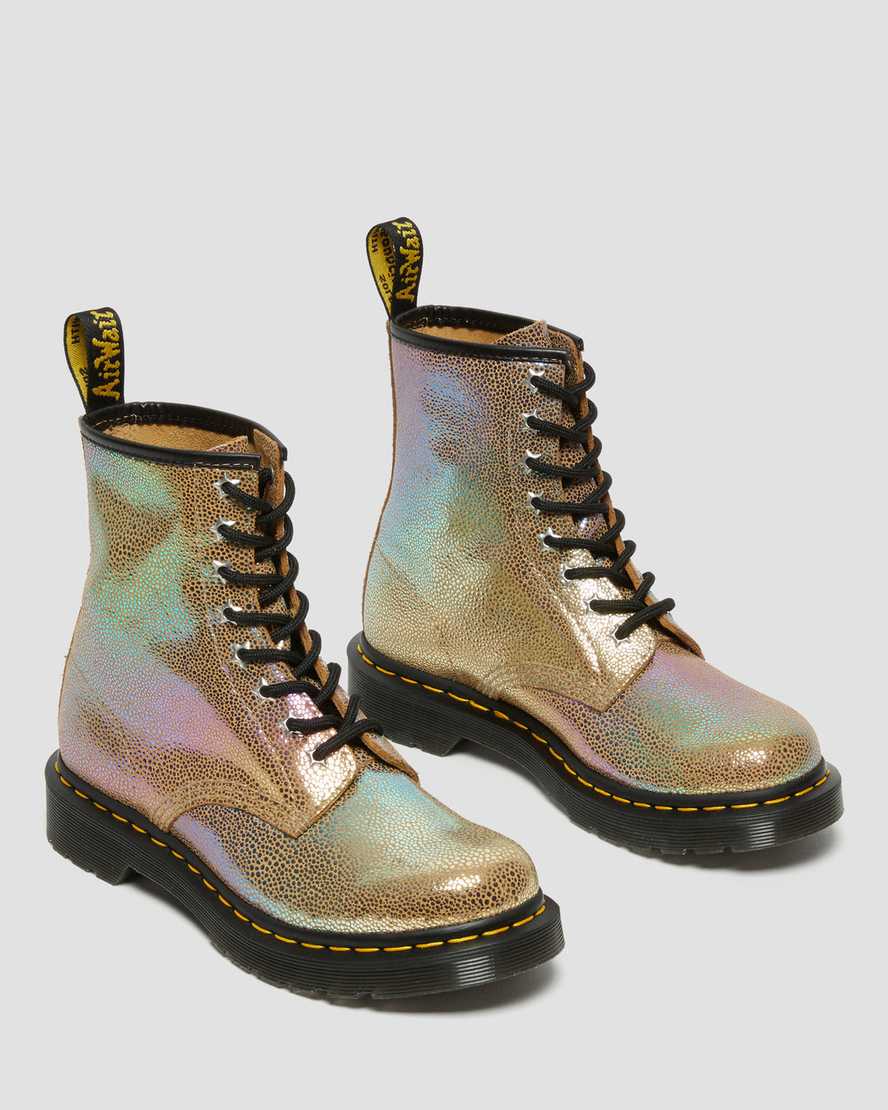 brown dr martens 1460 rainbow ray womens lace up boots