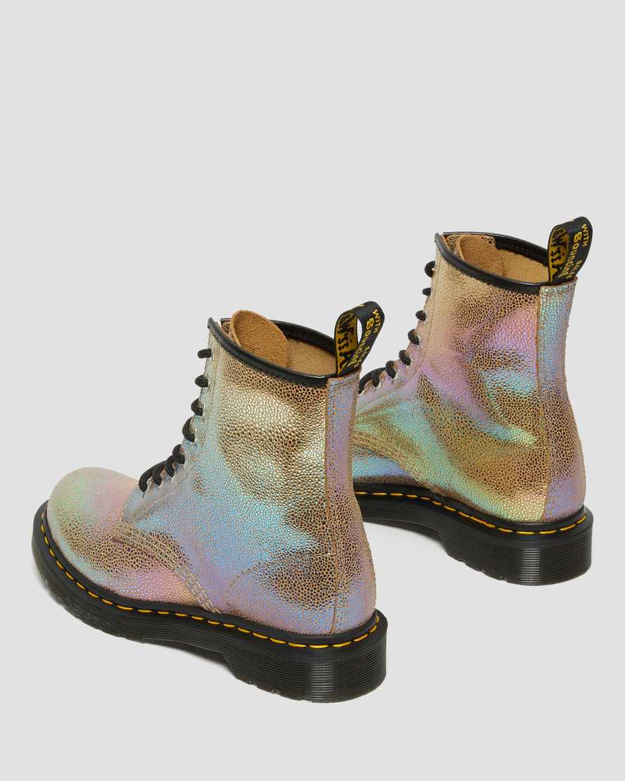 brown dr martens 1460 rainbow ray womens lace up boots