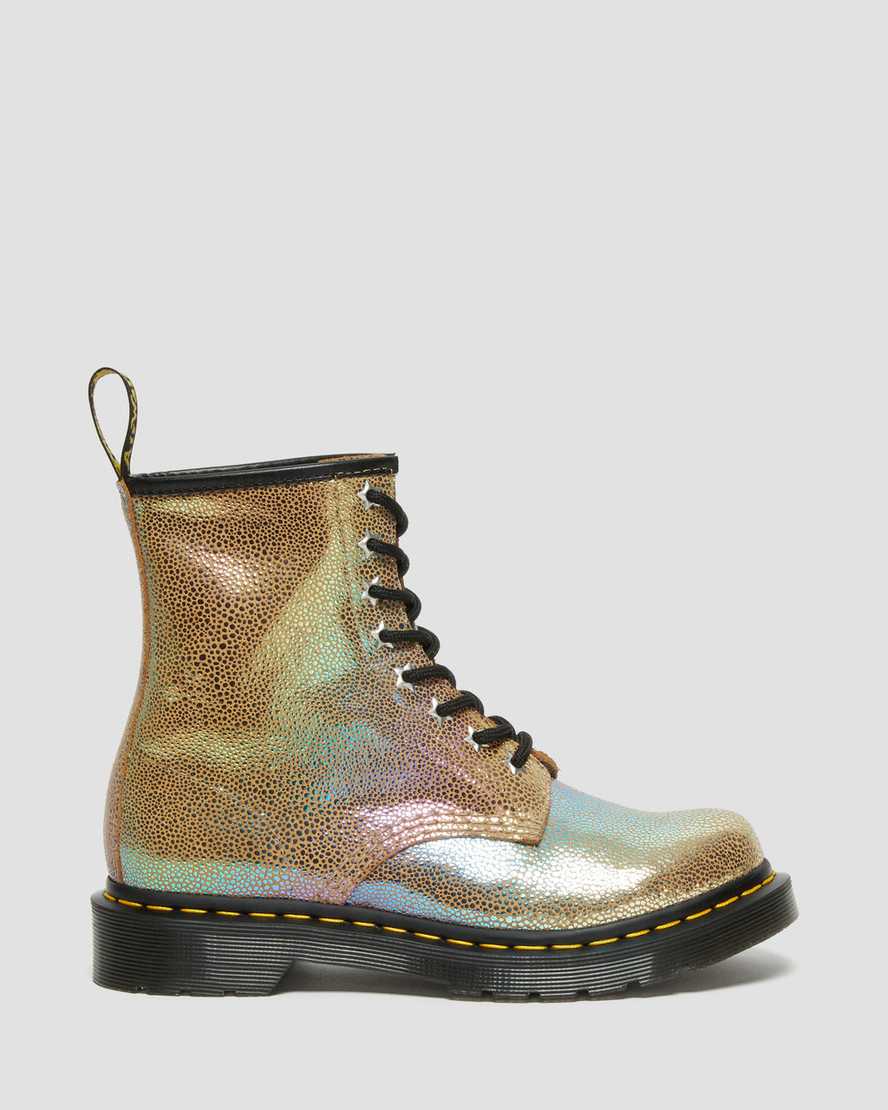 brown dr martens 1460 rainbow ray womens lace up boots