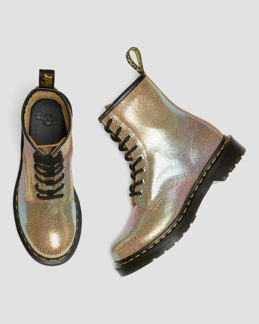 brown dr martens 1460 rainbow ray womens lace up boots