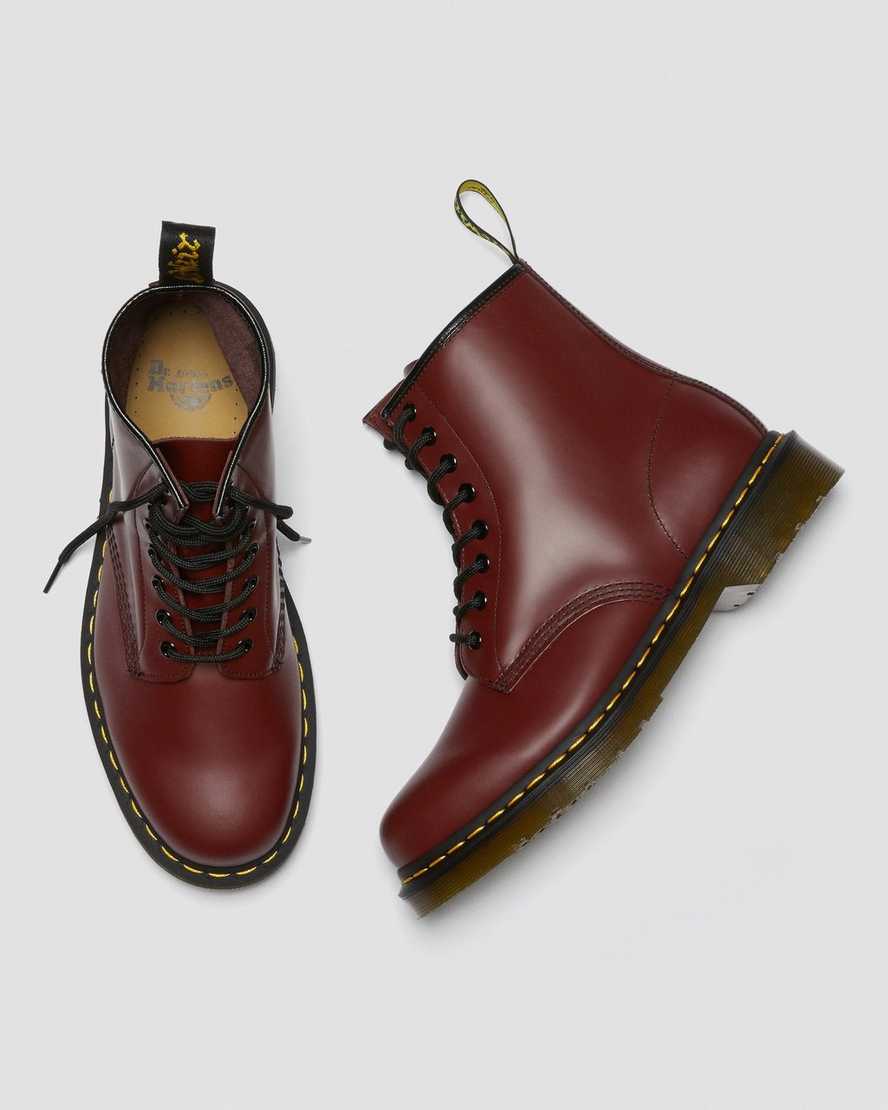 red dr martens 1460 smooth womens lace up boots