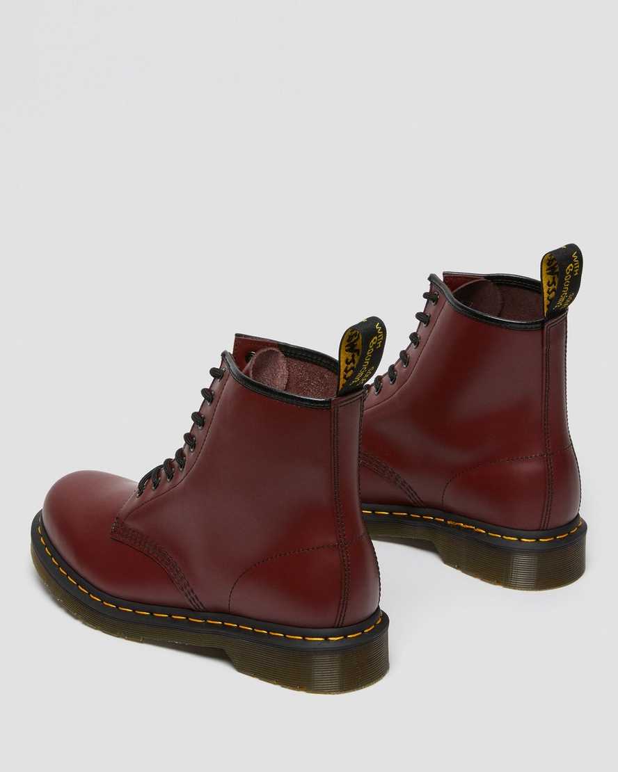 red dr martens 1460 smooth womens lace up boots
