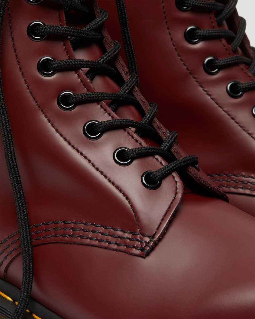 red dr martens 1460 smooth womens lace up boots