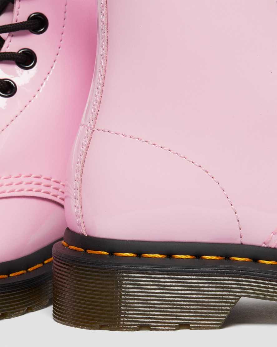 pink dr martens 1460 patent womens lace up boots