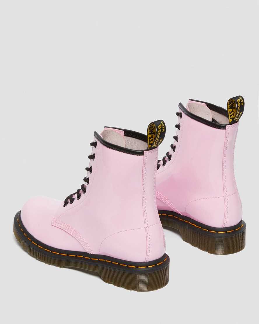pink dr martens 1460 patent womens lace up boots