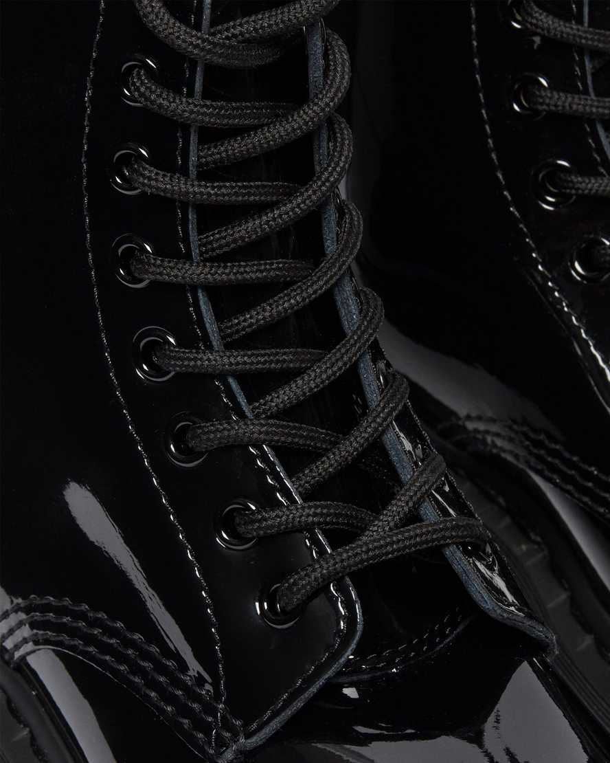 black dr martens 1460 mono patent womens lace up boots