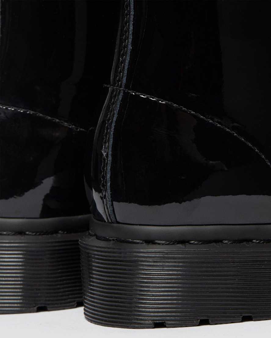 black dr martens 1460 mono patent womens lace up boots