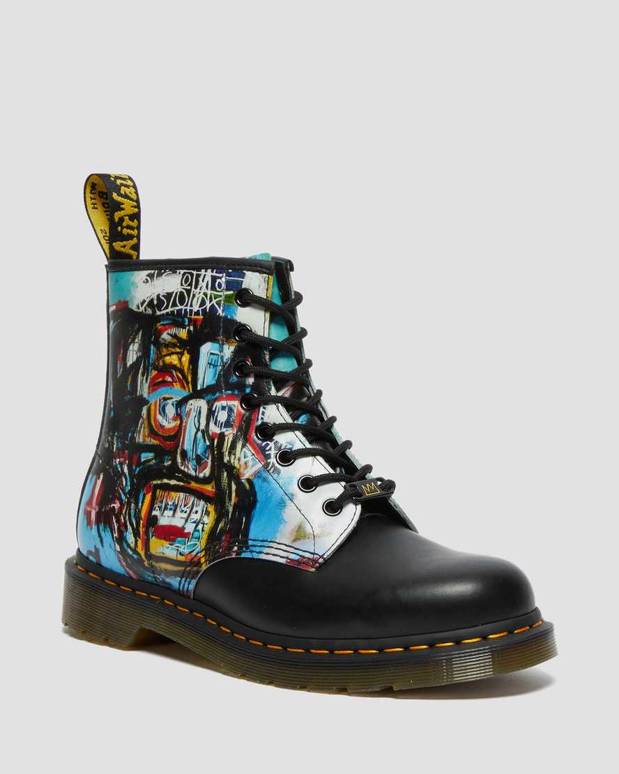 black dr martens 1460 basquiat womens lace up boots