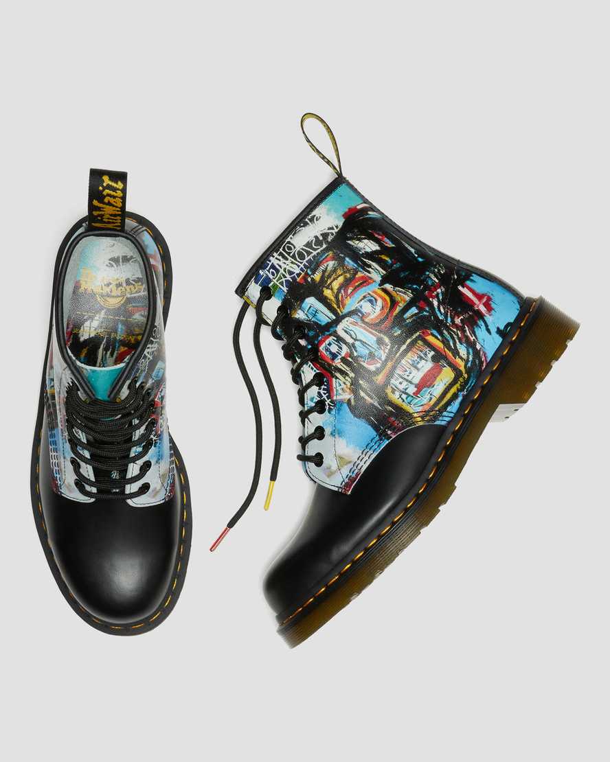 black dr martens 1460 basquiat womens lace up boots