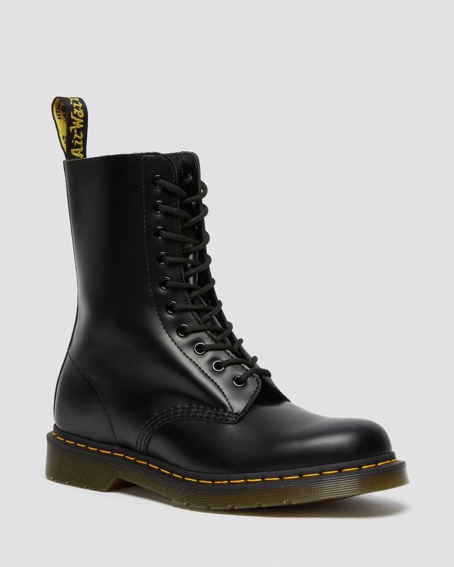 black dr martens 1490 smooth womens mid calf boots