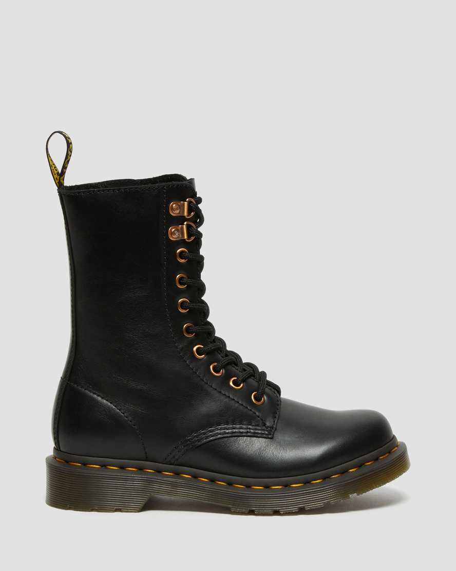 black dr martens 1490 rose gold hardware womens mid calf boots