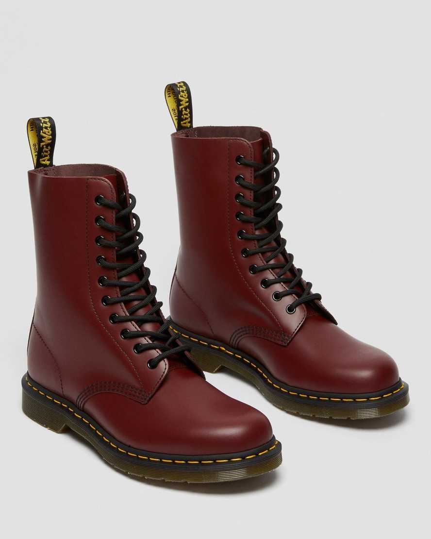 red dr martens 1490 smooth womens mid calf boots