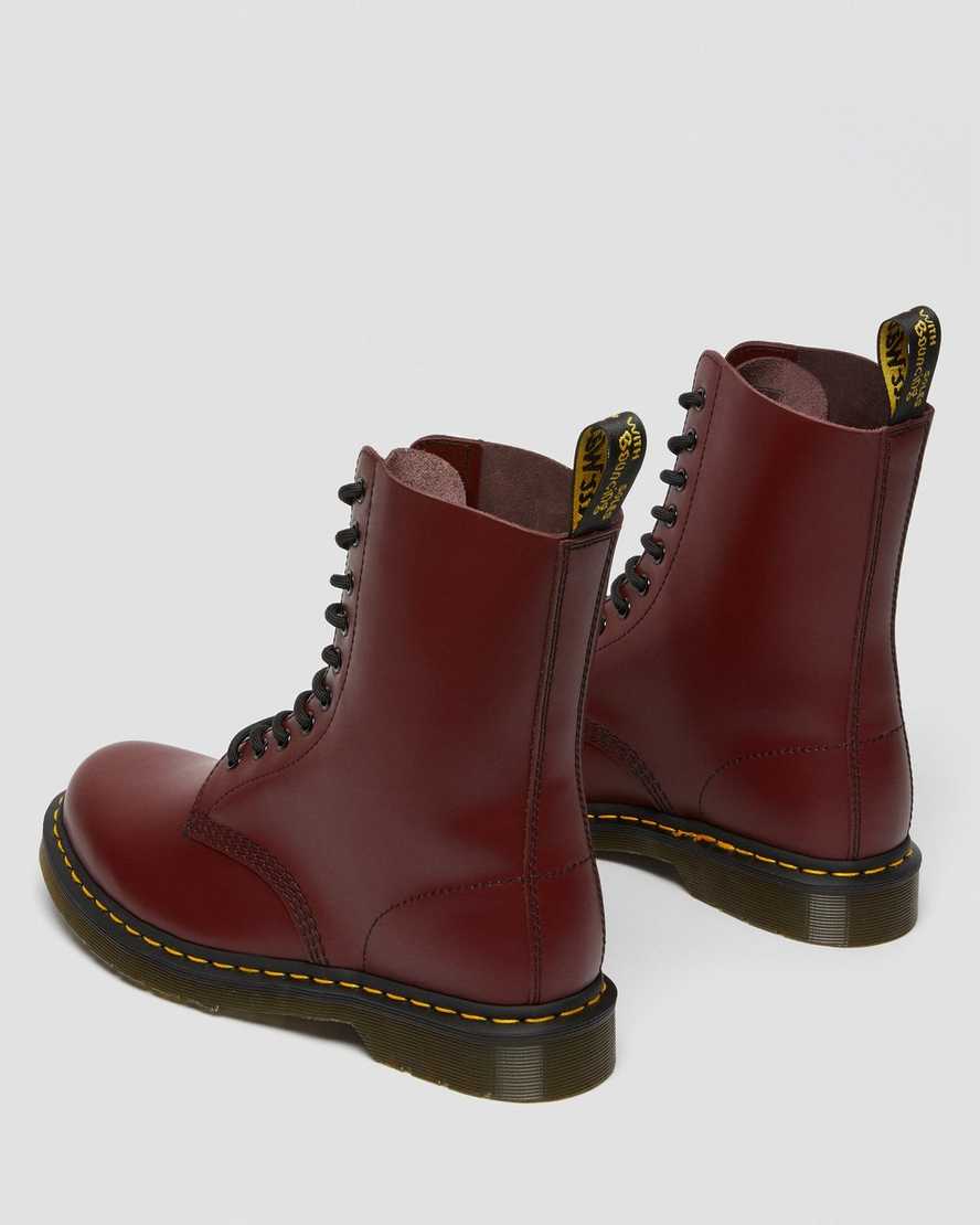 red dr martens 1490 smooth womens mid calf boots