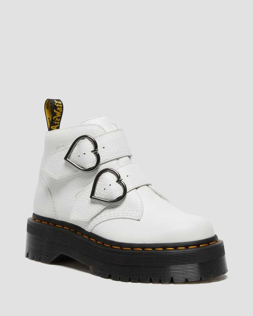 white dr martens devon heart womens platform boots