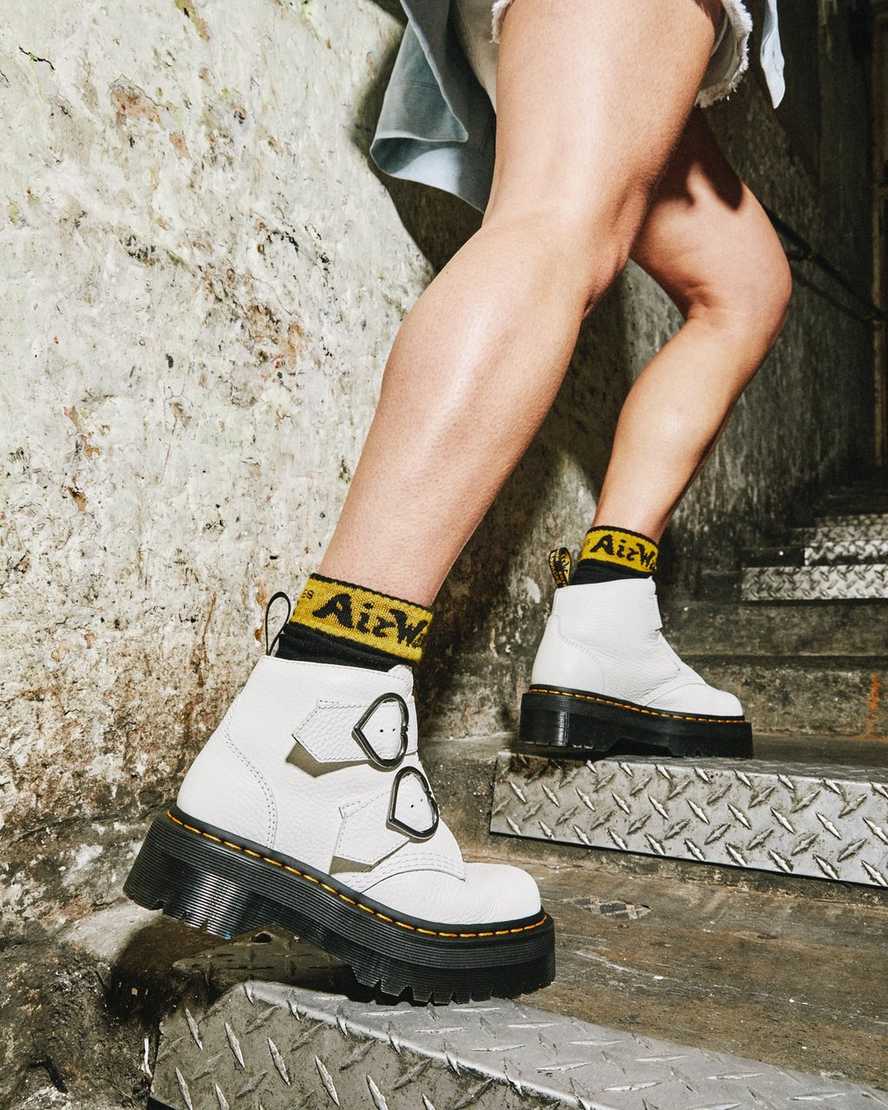 white dr martens devon heart womens platform boots