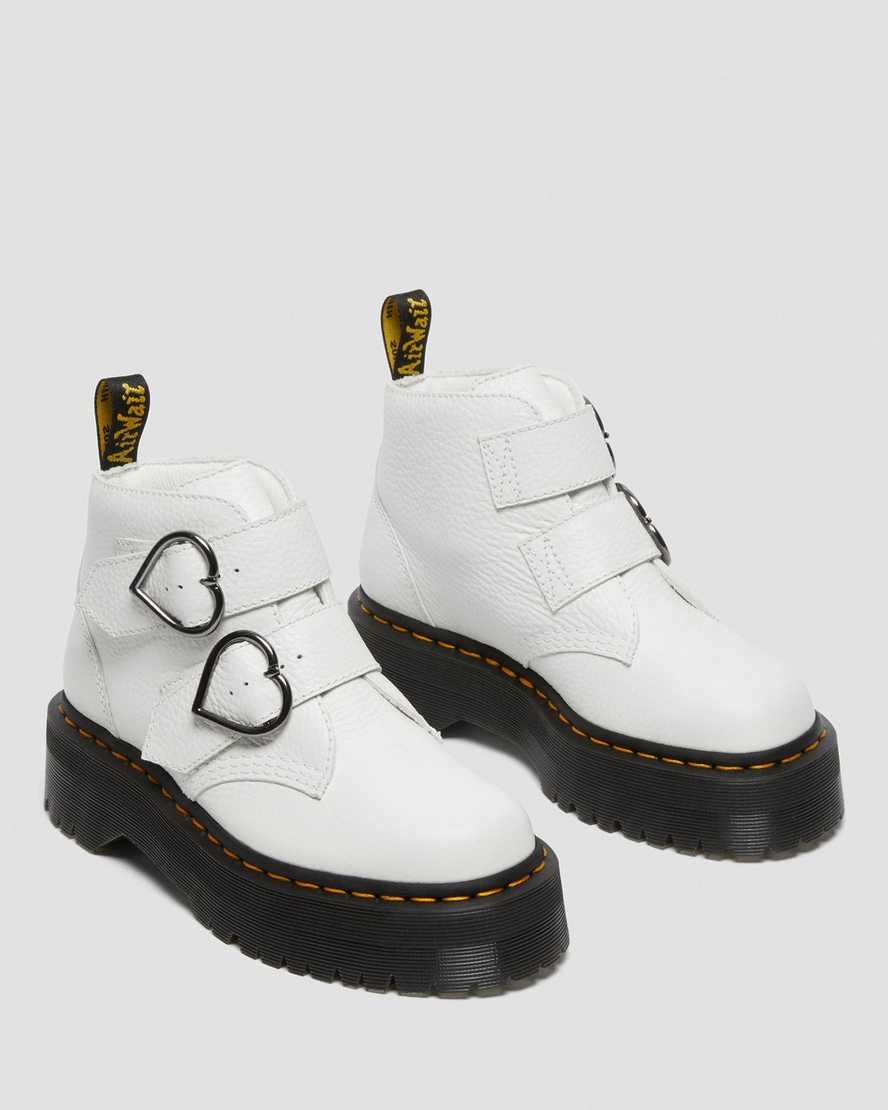 white dr martens devon heart womens platform boots