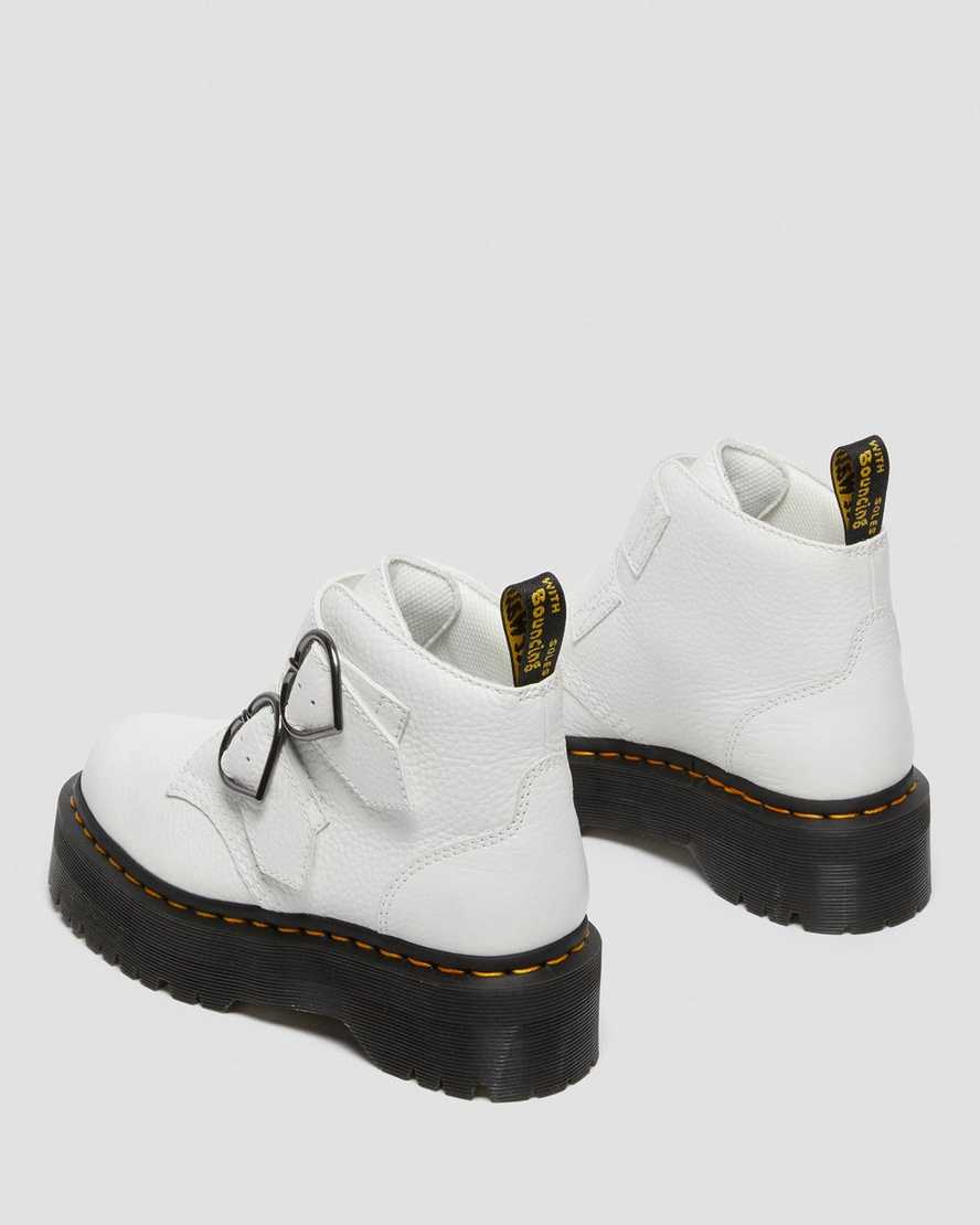 white dr martens devon heart womens platform boots