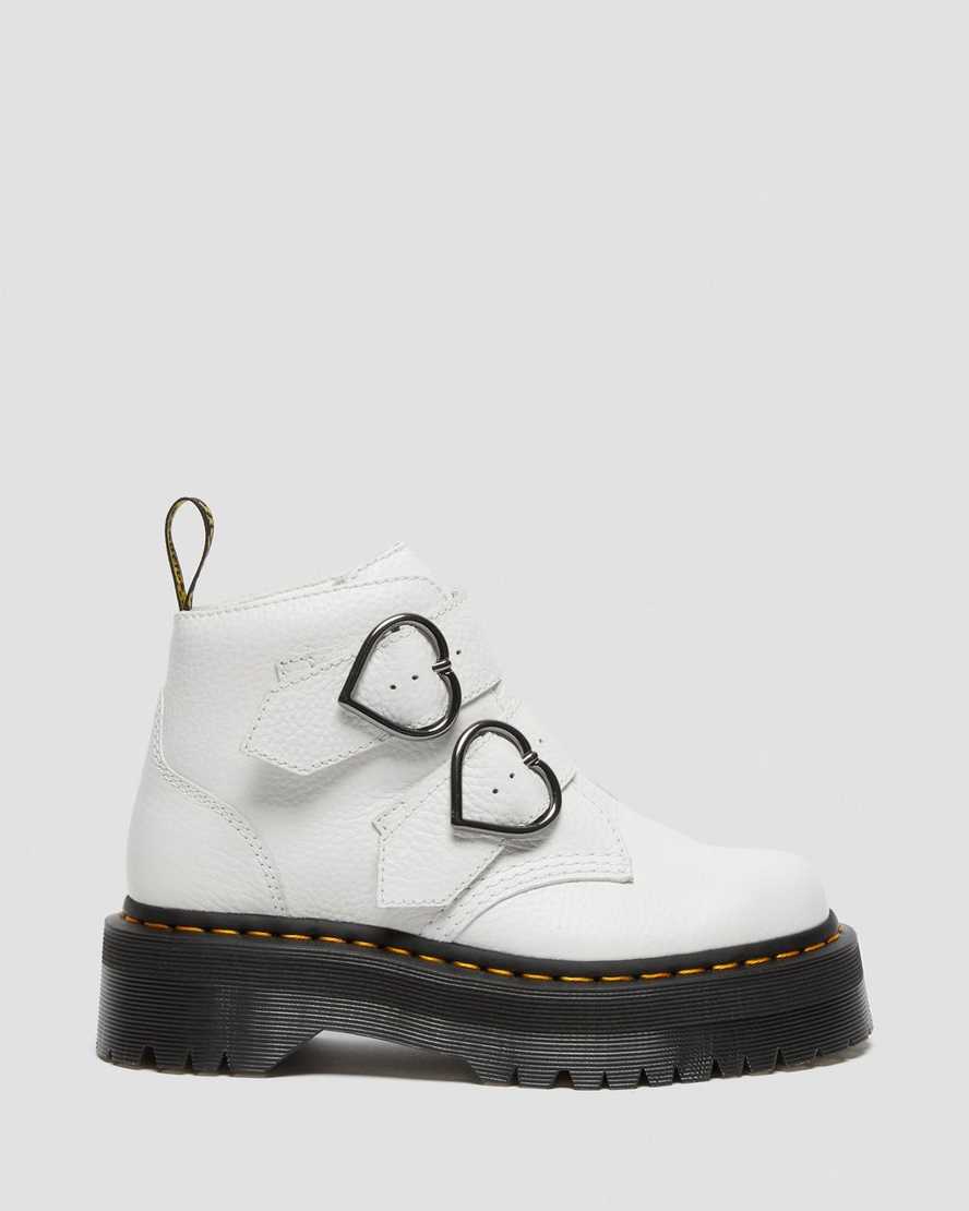 white dr martens devon heart womens platform boots