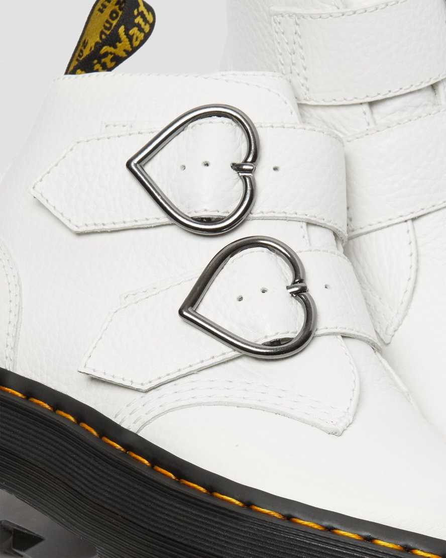 white dr martens devon heart womens platform boots