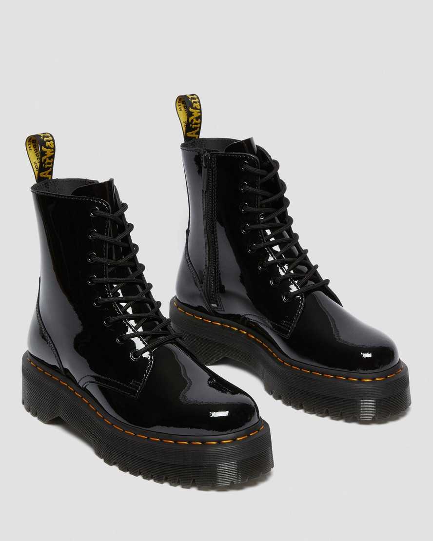 black dr martens jadon patent womens platform boots
