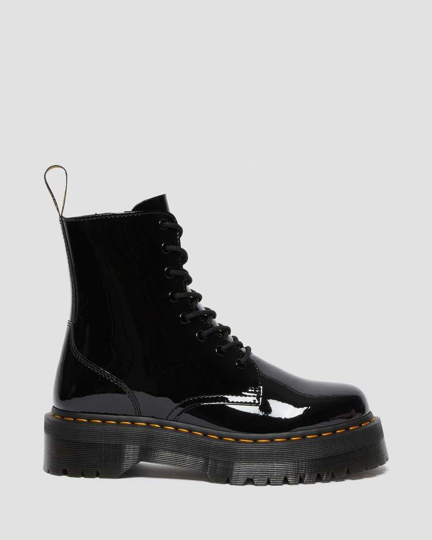 black dr martens jadon patent womens platform boots