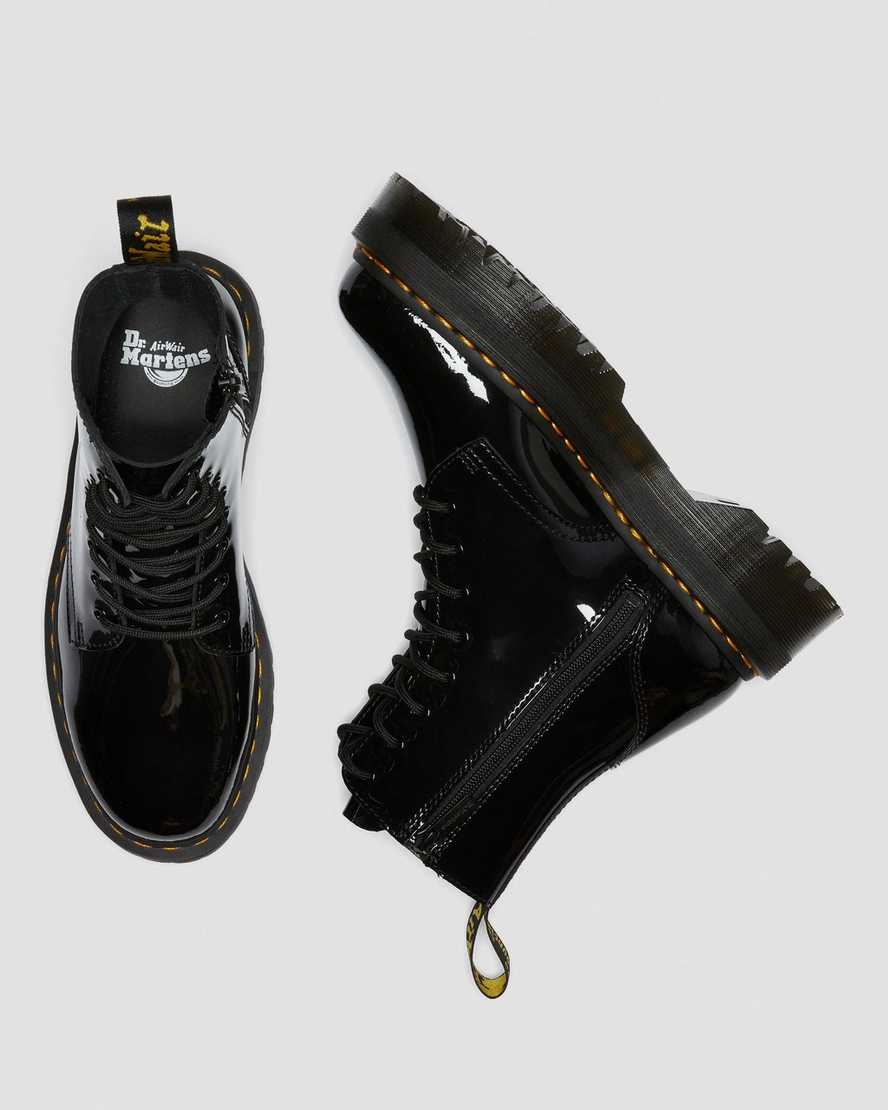 black dr martens jadon patent womens platform boots