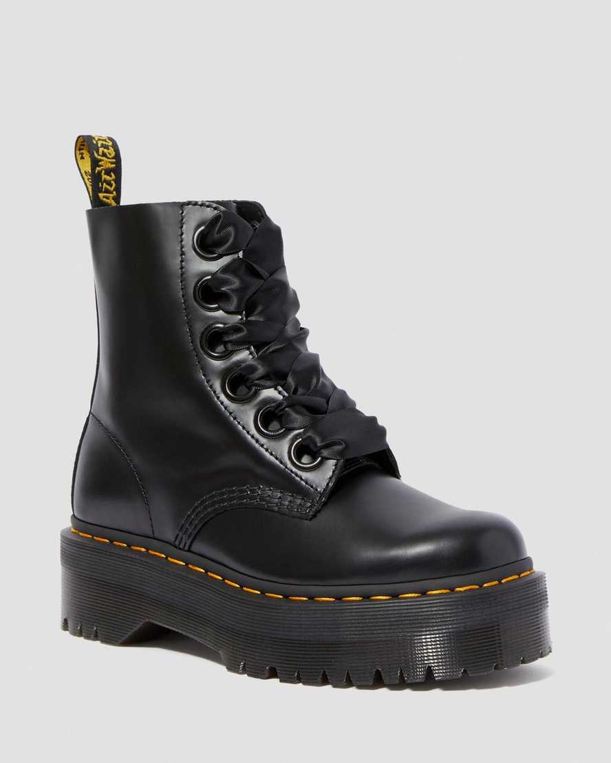 black dr martens molly womens platform boots