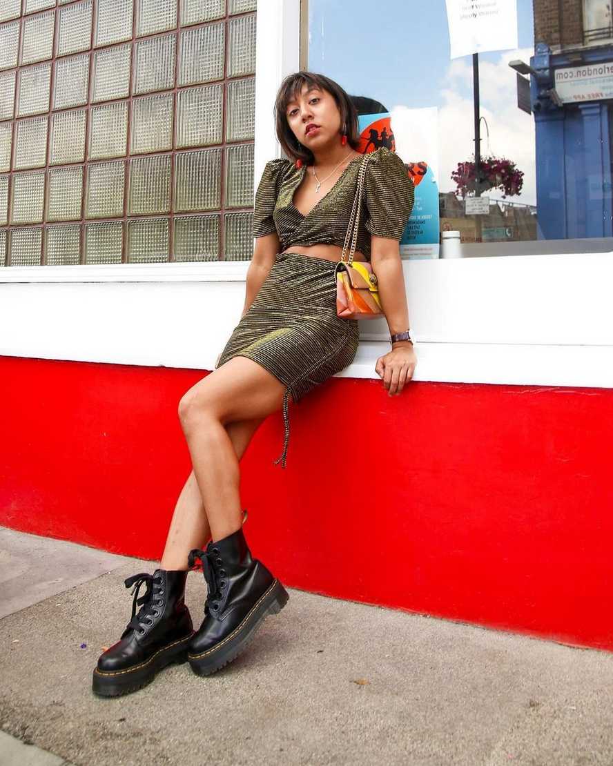 black dr martens molly womens platform boots