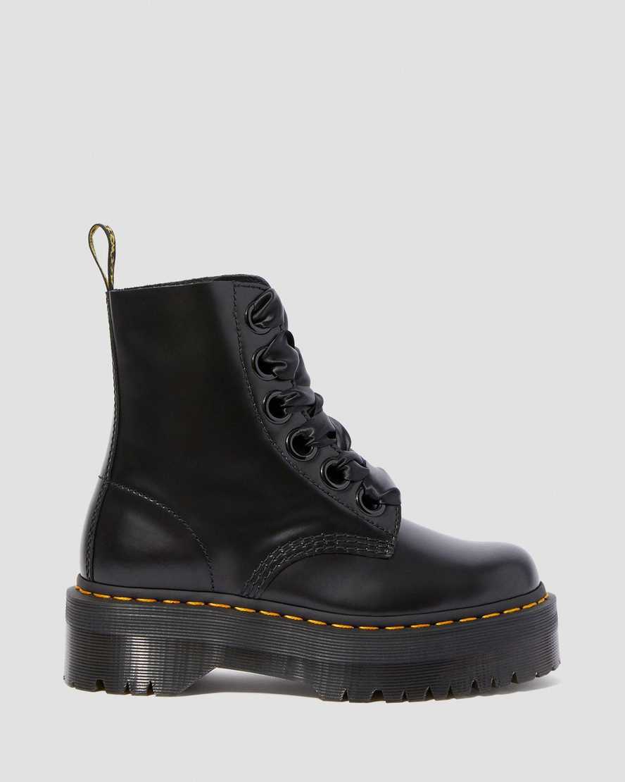 black dr martens molly womens platform boots