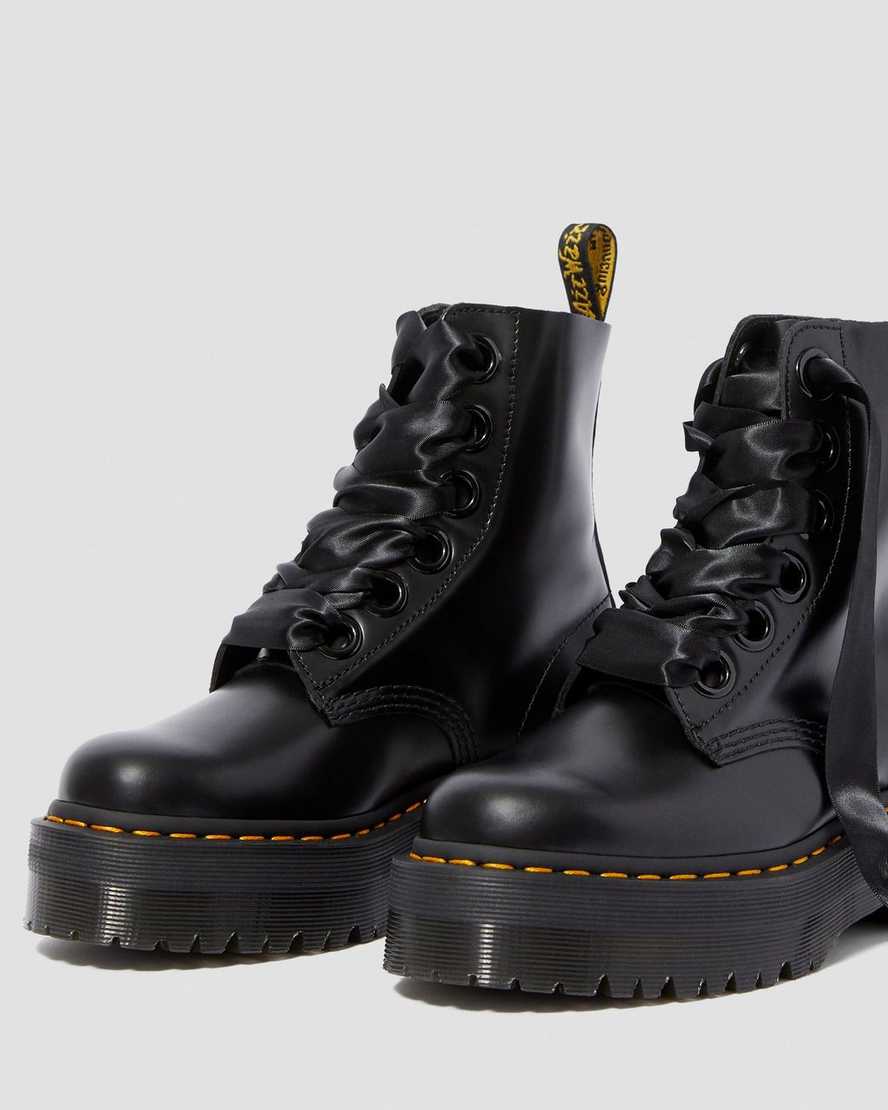 black dr martens molly womens platform boots
