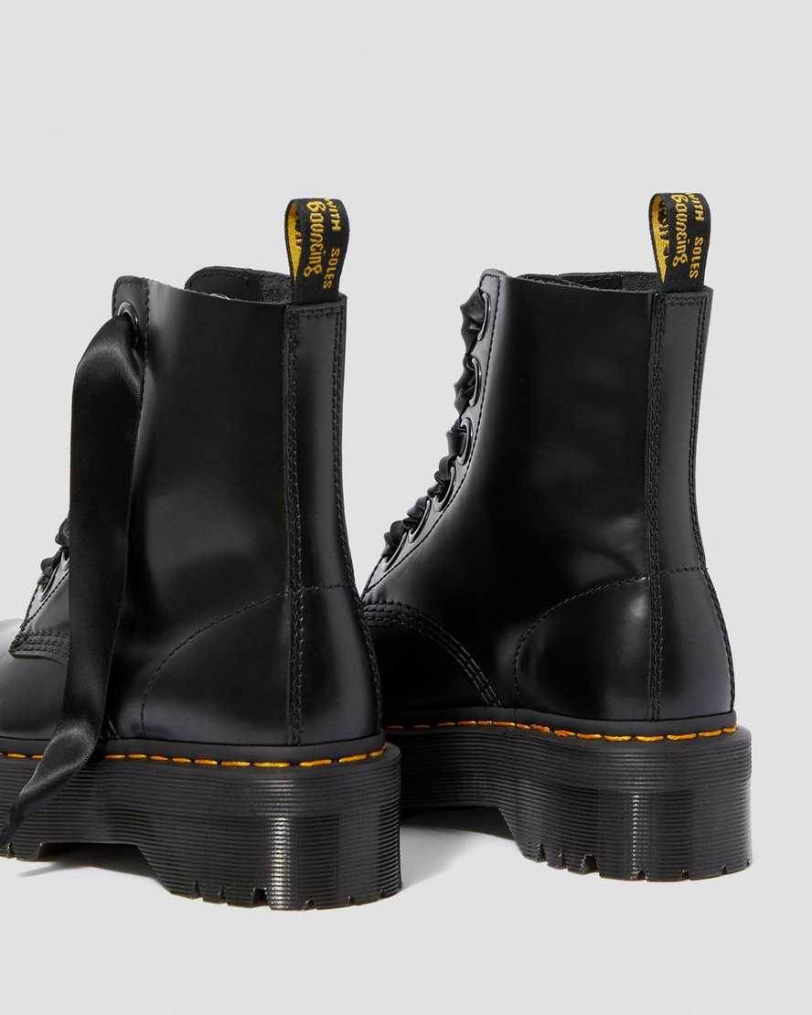black dr martens molly womens platform boots