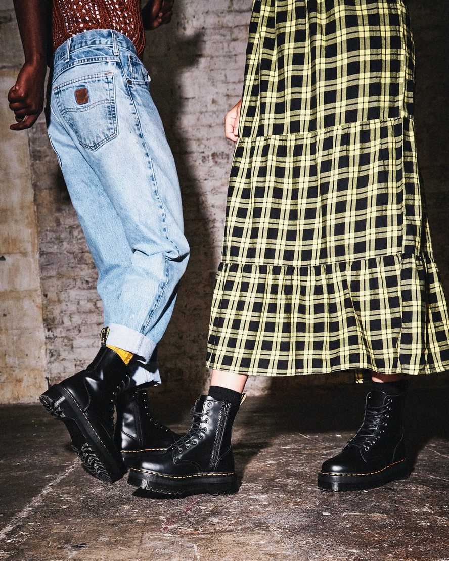 black dr martens jadon smooth womens platform boots