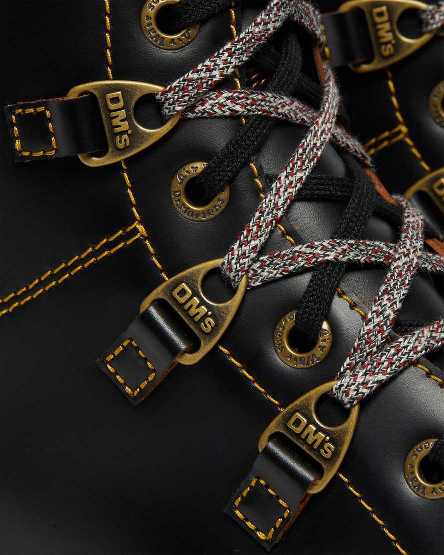 black dr martens collier double laced womens platform boots
