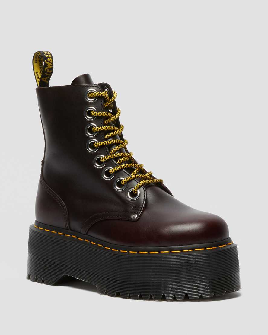 burgundy dr martens jadon max womens platform boots