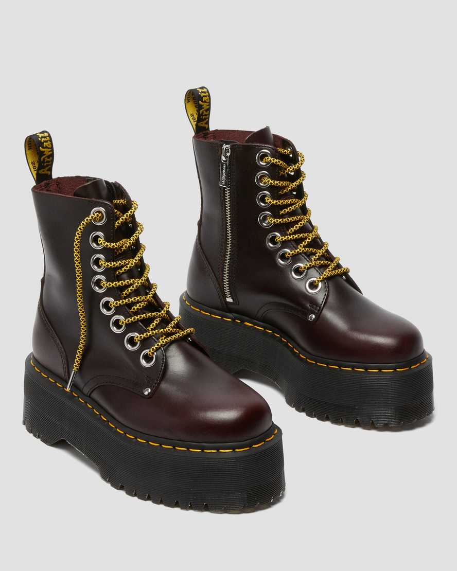 burgundy dr martens jadon max womens platform boots